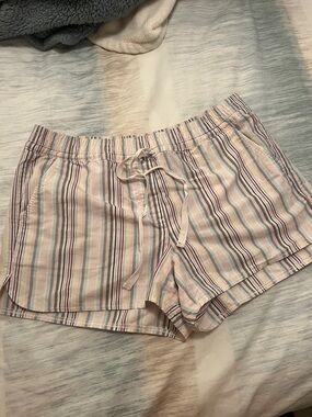 2/$7 LOFT Pastel Striped Drawstring shorts- Pink, Blue, White